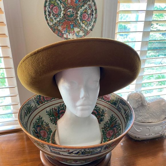 NYC Designer Toucan 100% Wool Felt Wide Brimmed Hat Floral and Ribbon Decoration main image 9